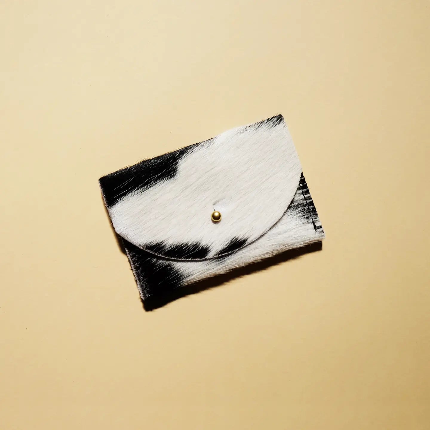 Black & White Leather Cardholder Hair on Hide